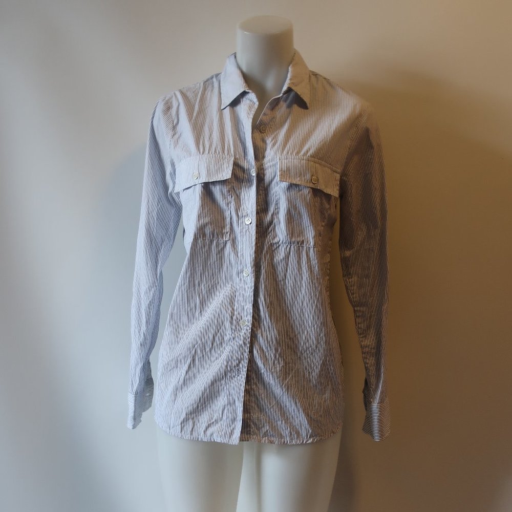 ALSO BACK DRAWSTRING TIE BUTTON CLOSURE TOP M *